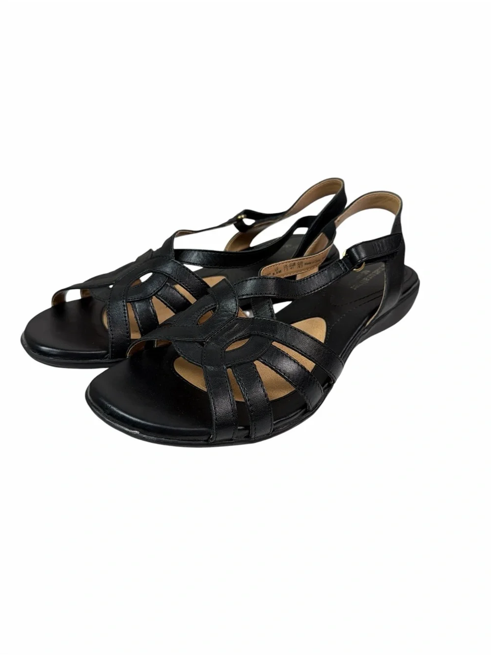Naturalizer Catrina Black Leather Comfort Slingback 9.5M Walking Comfort Sandals